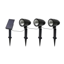 Castorama 3 Balises LED Intégré Solaire Extérieure 16lm 0.9W IP44 Blanc Froid Noir