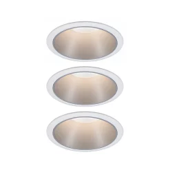 Castorama 3 Spots à Encastrer Cole LED Intégrée IP44 3x6,5 W Blanc Et Argent
