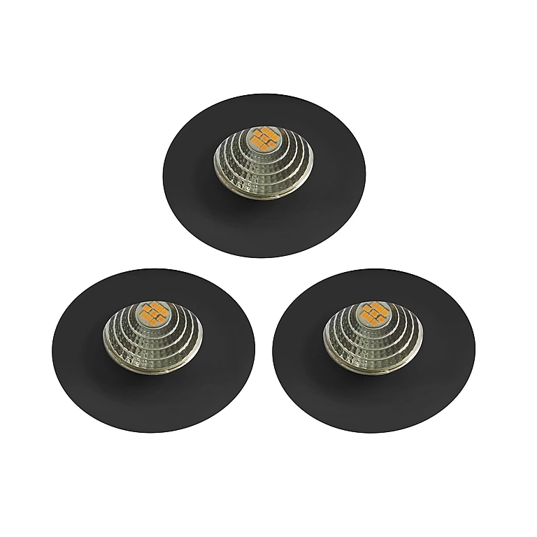 Castorama 3 Spots à Encastrer LED Intégrée Hobson IP20 Noir Colours 3 Castorama 3 Spots à Encastrer LED Intégrée Hobson IP20 Noir Colours