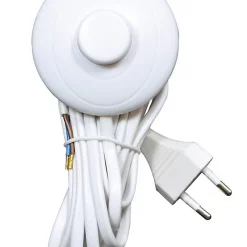 Castorama Cordon Avec Interrupteur à Pied + Fiche Tibelec 3m Blanc