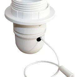 Castorama Douille E27 + Bague + Interrupteur à Tirette Tibelec Blanc