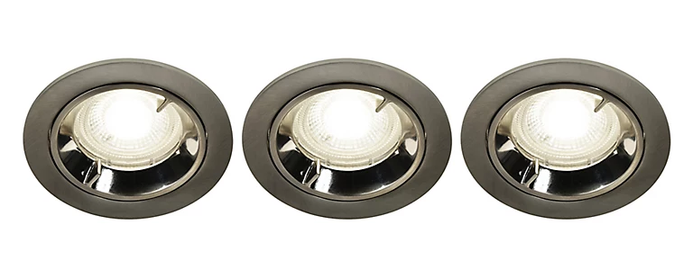 Castorama Lot 3 Spots à Encastrer Caius LED GU10 Ø8,5cm IP44 345lm 50W 5.2W GoodHome Blanc Neutre Chrome 3 Castorama Lot 3 Spots à Encastrer Caius LED GU10 Ø8,5cm IP44 345lm 50W 5.2W GoodHome Blanc Neutre Chrome