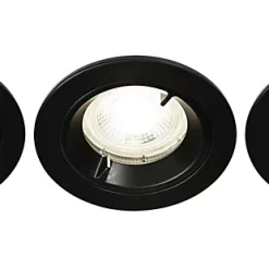 Castorama Lot 3 Spots à Encastrer Caius LED GU10 Ø8,5cm IP44 345lm 50W 5.2W GoodHome Blanc Neutre Noir