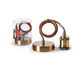 Castorama Monture GIRARD SUDRON Métal Tissu Marron Bronze 60 W