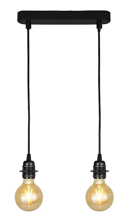 Castorama Monture Nelson 2 Ampoules E27 Noir 3 Castorama Monture Nelson 2 Ampoules E27 Noir