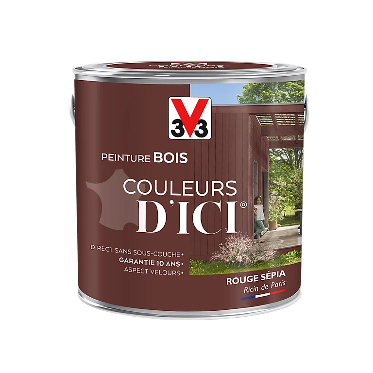 Castorama Peinture Bois Couleurs D'ici Rouge Sépia Velours V33 2L 3 Castorama Peinture Bois Couleurs D'ici Rouge Sépia Velours V33 2L
