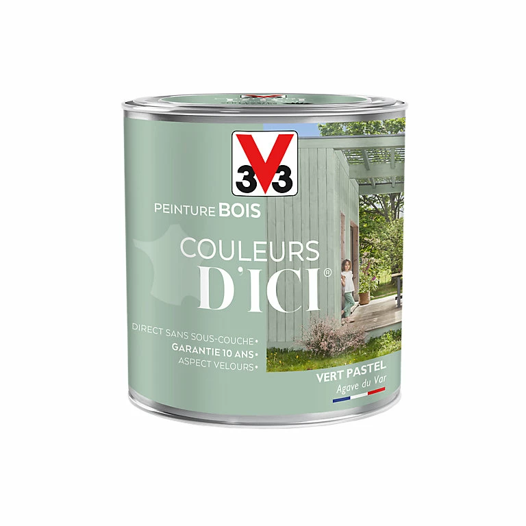 Castorama Peinture Bois Couleurs D'ici Vert Pastel Velours V33 0,5L 3 Castorama Peinture Bois Couleurs D'ici Vert Pastel Velours V33 0,5L