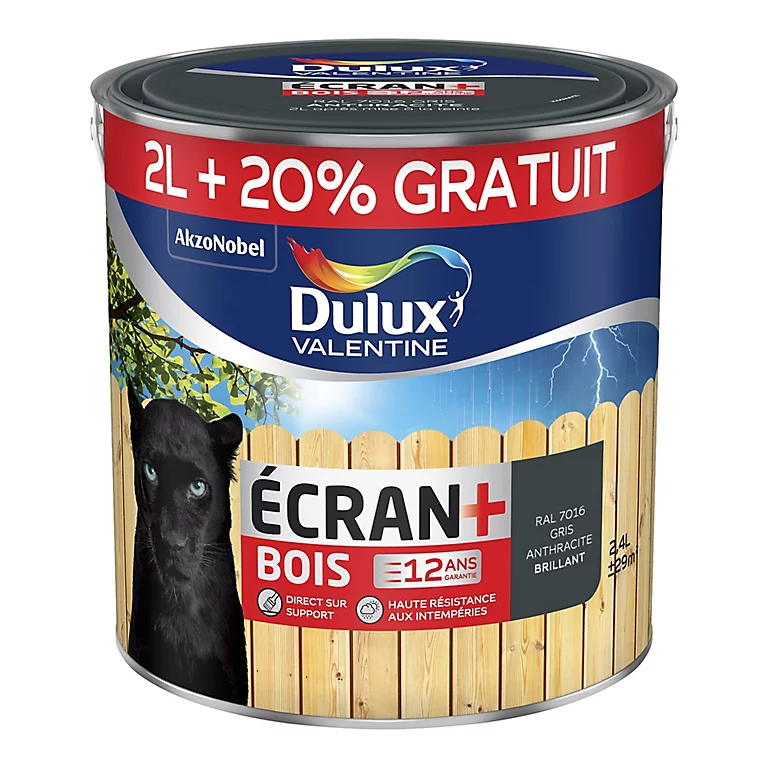 Castorama Peinture Bois Extérieur Ecran+ Bois Dulux Valentine Satin Gris Anthracite 2L +20% Gratuit 3 Castorama Peinture Bois Extérieur Ecran+ Bois Dulux Valentine Satin Gris Anthracite 2L +20% Gratuit