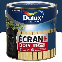 Castorama Peinture Bois Extérieur Ecran+ Bois Dulux Valentine Satin Marine RAL 5003 2L