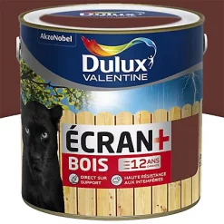 Castorama Peinture Bois Extérieur Ecran+ Bois Dulux Valentine Satin Ton Bois RAL 8015 2L