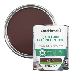 Castorama Peinture Bois Extérieur GoodHome Sendai Rouge Satin 0.75L
