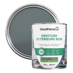 Castorama Peinture Bois Extérieur GoodHome Tulsa Gris Satin 2.5L