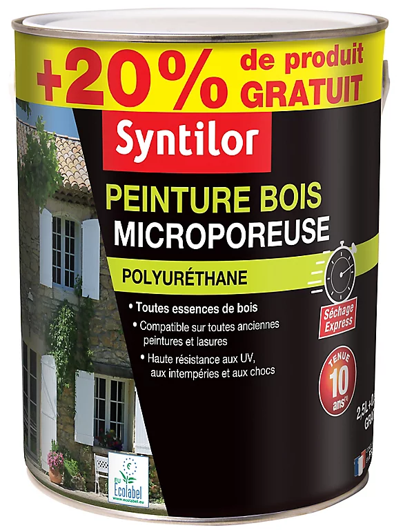 Castorama Peinture Bois Microporeuse Intérieur Extérieur Blanc Cassé Syntilor 2,5L + 20% Gratuit 3 Castorama Peinture Bois Microporeuse Intérieur Extérieur Blanc Cassé Syntilor 2,5L + 20% Gratuit