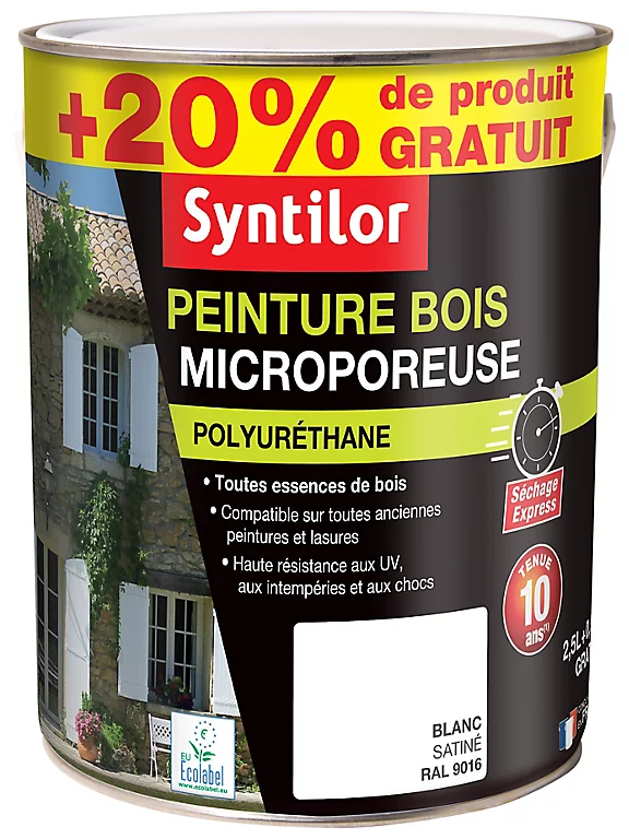 Castorama Peinture Bois Microporeuse Intérieur Extérieur Blanc Syntilor 2,5L + 20% Gratuit 3 Castorama Peinture Bois Microporeuse Intérieur Extérieur Blanc Syntilor 2,5L + 20% Gratuit