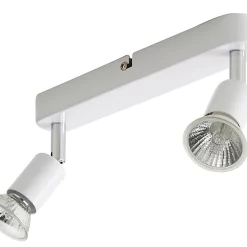 Castorama Réglette 2 Spots Sasha Métal Blanc GU10 2x50 W