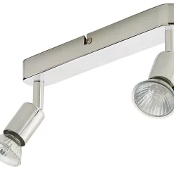 Castorama Réglette 2 Spots Sasha Métal Chrome GU10 2x50 W