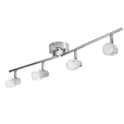 Castorama Réglette 4 Spots Mageia Métal/verre Chrome/transp. LED 4x5,5 W
