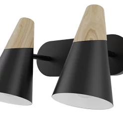 Castorama Réglette Spot 2 Lumières E14 5W GoodHome Arraqis Noir Mat L.22 X L.21 X H.8 Cm