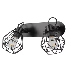 Castorama Réglette Spot 2 Lumières E27 15W GoodHome Smertrio Noir Mat L.33,5 X X H.21.8 Cm