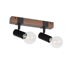 Castorama Réglette Spot 2 Lumières E27 40W Corep Aalto Noir L.30 X H.9.5x P.12,5 Cm