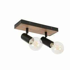 Castorama Réglette Spot 2 Lumières E27 40W Corep Conrad Noir L.28 X H.12 Cm