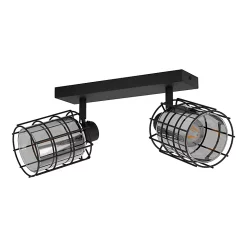 Castorama Réglette Spot 2 Lumières E27 40W Eglo Consaca Noir L.34 X H.20.5 Cm