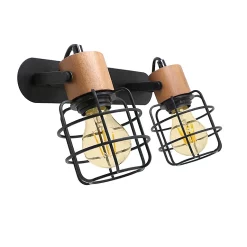 Castorama Réglette Spot 2 Lumières E27 40W Seynave Wayne Noir L.3 X L.1,7 X H.1.8 Cm