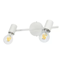 Castorama Réglette Spot 2 Lumières E27 8.6W GoodHome Ghlin Blanc Mat L.33 X L.15 X H.15 Cm
