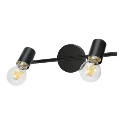 Castorama Réglette Spot 2 Lumières E27 8.6W GoodHome Ghlin Noir Mat L.33 X L.10 X H.15 Cm