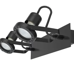 Castorama Réglette Spot 2 Lumières GU10 5W GoodHome Chaman Noir Mat L.30 X L.17 X H.7 Cm