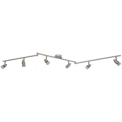 Castorama Réglette Spot 6 Lumières GU10 7W GoodHome Aspis Nickel Satiné L.134 X L.55 X H.16 Cm
